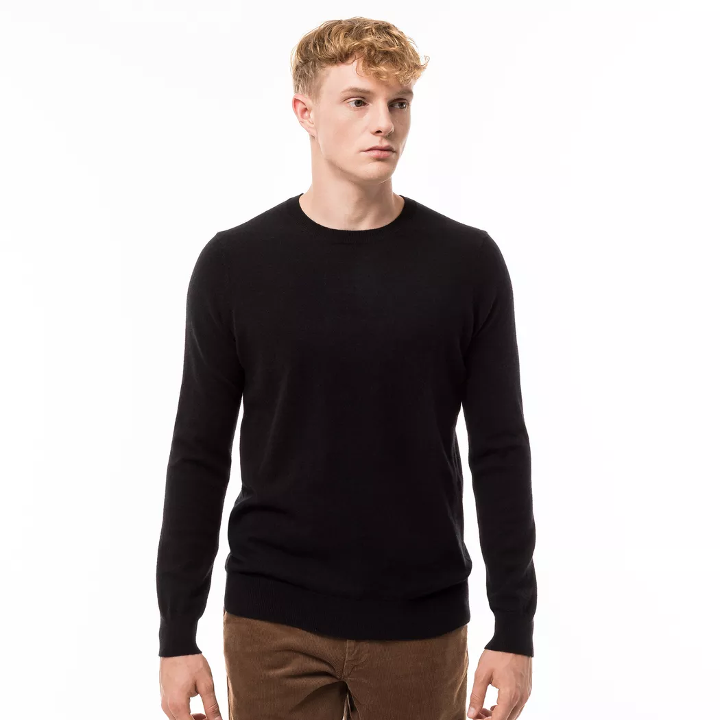 Manor Man - Cashmere-Pullover, Rundhals, für Herren, Black, Größe L
