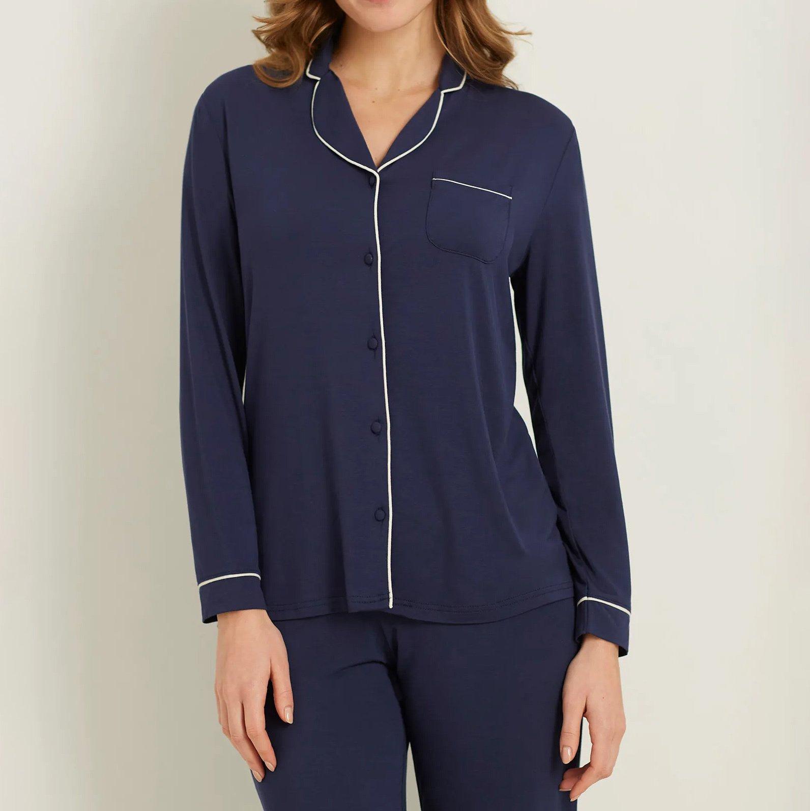 Image of T-shirt, Langarm Damen Dunkelblau L