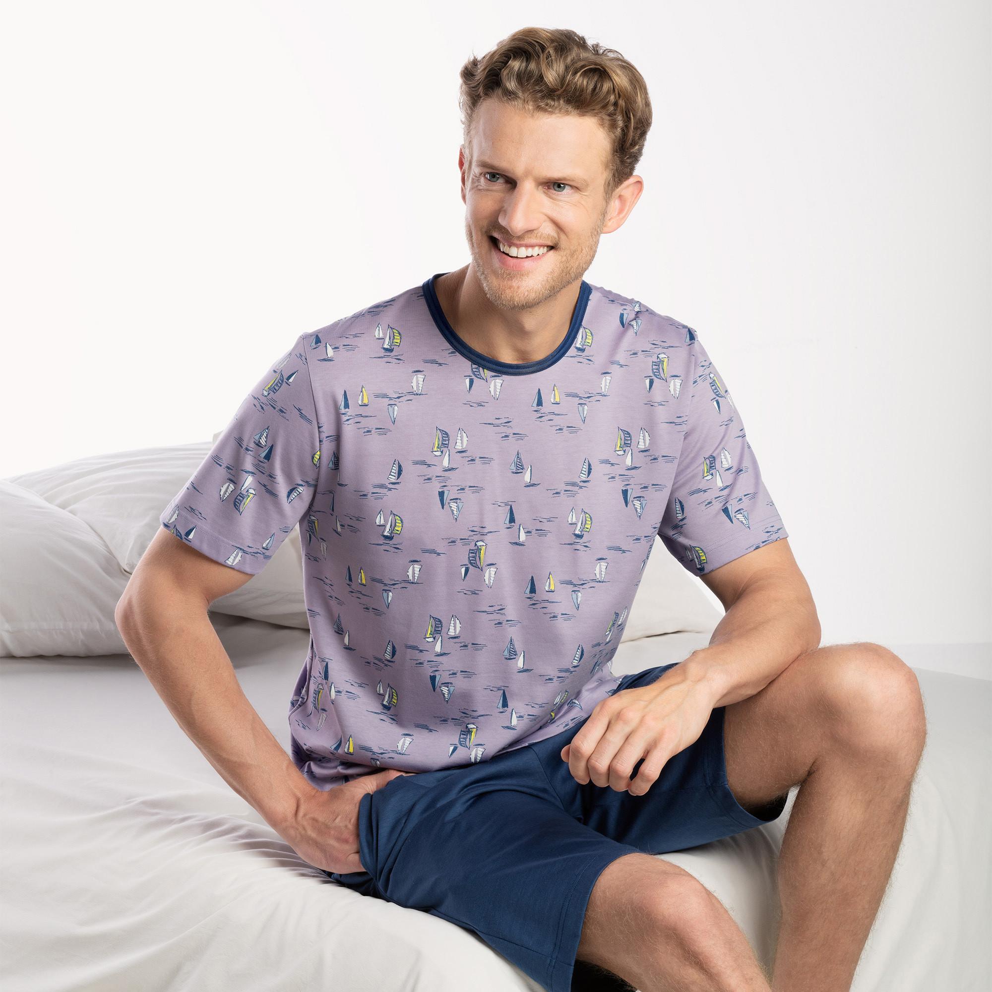 Image of Pyjama Set, Kurz Herren Violett XL