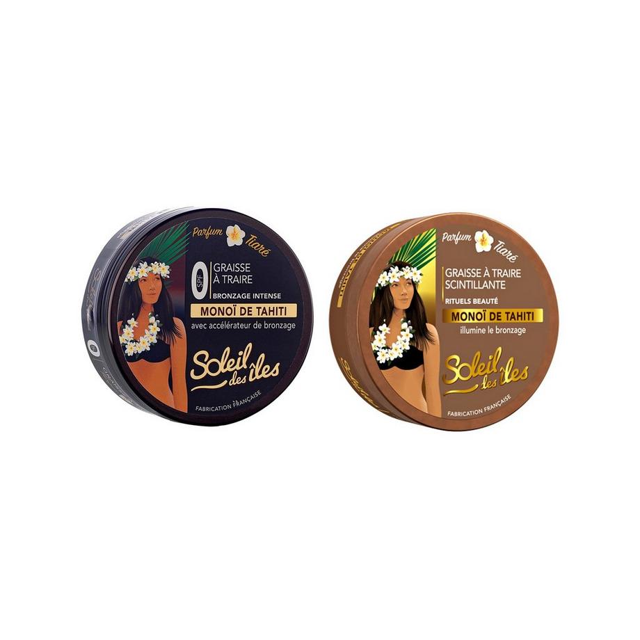 Soleil des iles DUO GRAISSE A TRAIRE  SPF0 DUO Grasso di mungitura Comestic SPF 0 Monoï e Grasso di mungitura scintillante 