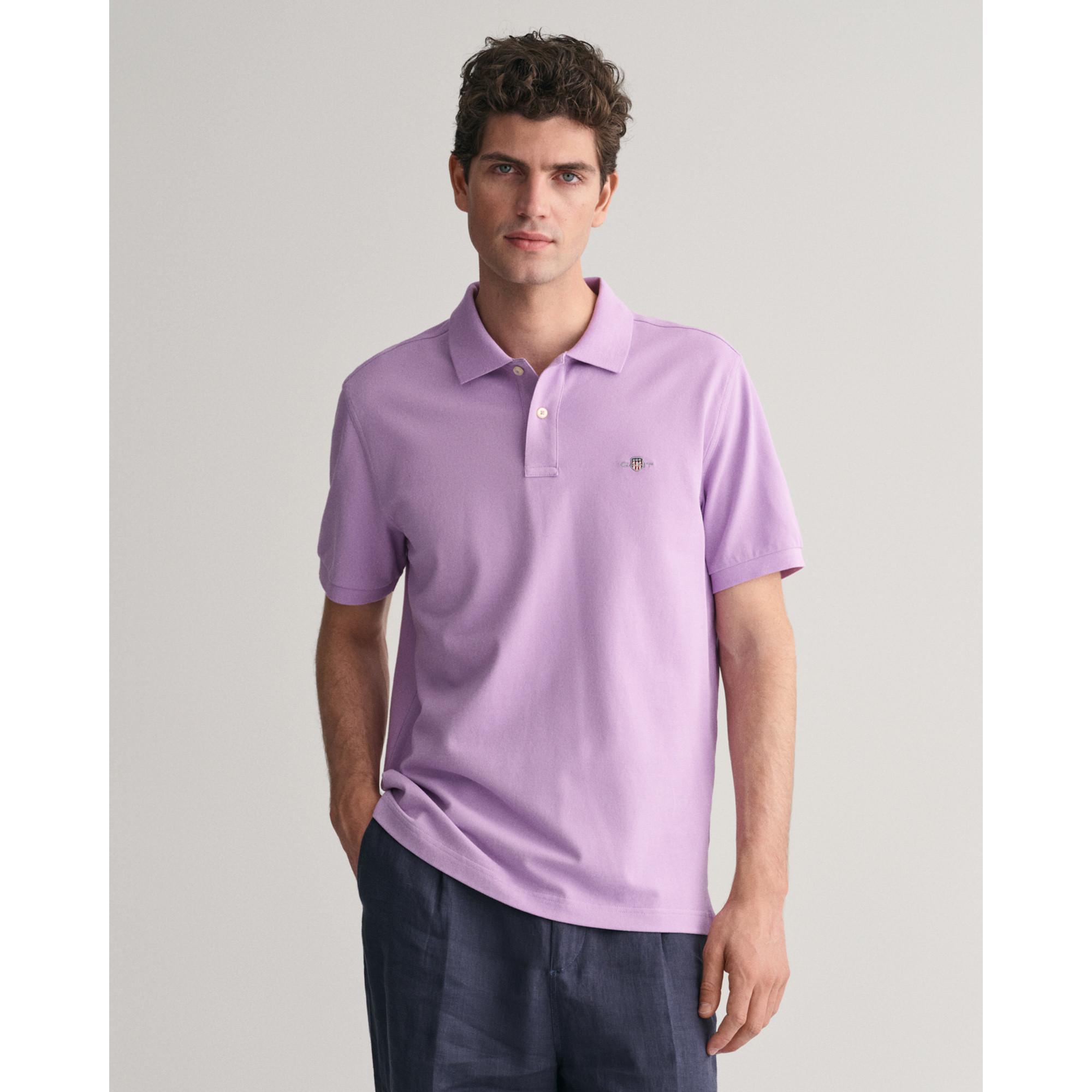 Image of Poloshirt, Kurzarm Herren Flieder L