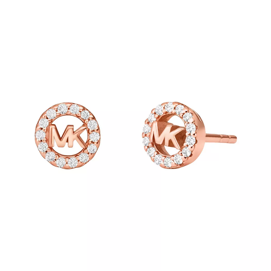 Paar Ohrstecker MICHAEL KORS "Schmuck Geschenk Silber 925 Ohrringe PREMIUM", rosa (roségoldfarben, kristallweiß, kristallweiß), Ohrringe, Damen, 6,5mm, Silber 925 (Sterlingsilber), mit Zirkonia (synth.)