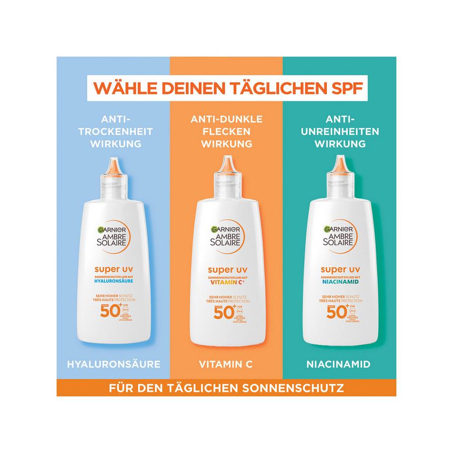 GARNIER  Fluido di protezione solare super UV anti-impurità con niacinamide SPF 50+ 