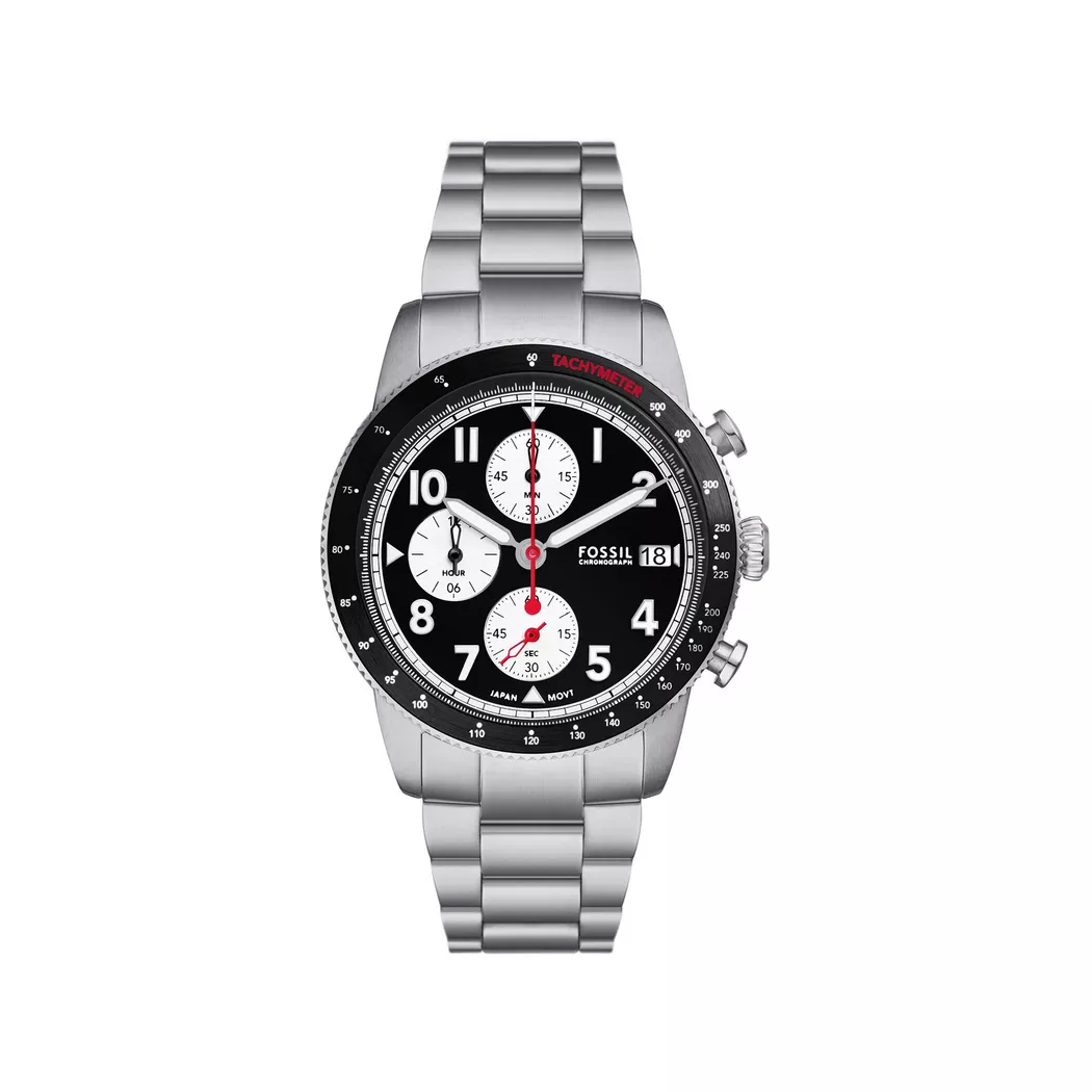 Fossil - Chronograph Uhr, Sport Tourer, 42mm, Silber