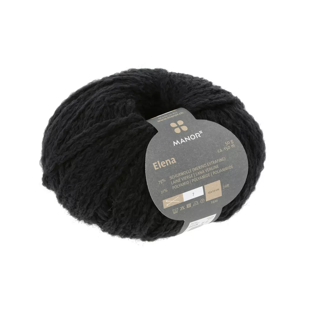 Manor - Strickgarn, 50g / ca. 150m, Black