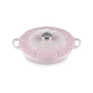 LE CREUSET Cocotte basse Fleur, Shell Pink 