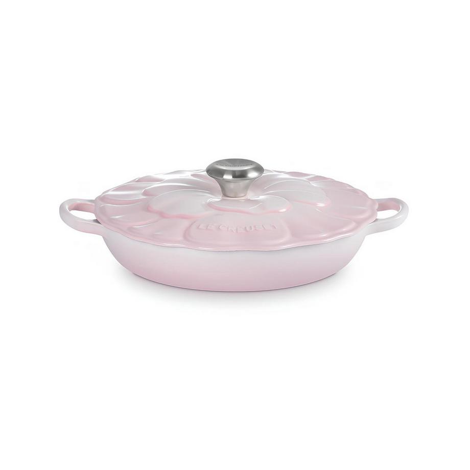 LE CREUSET Cocotte basse Fleur, Shell Pink 