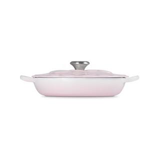 LE CREUSET Cocotte basse Fleur, Shell Pink 