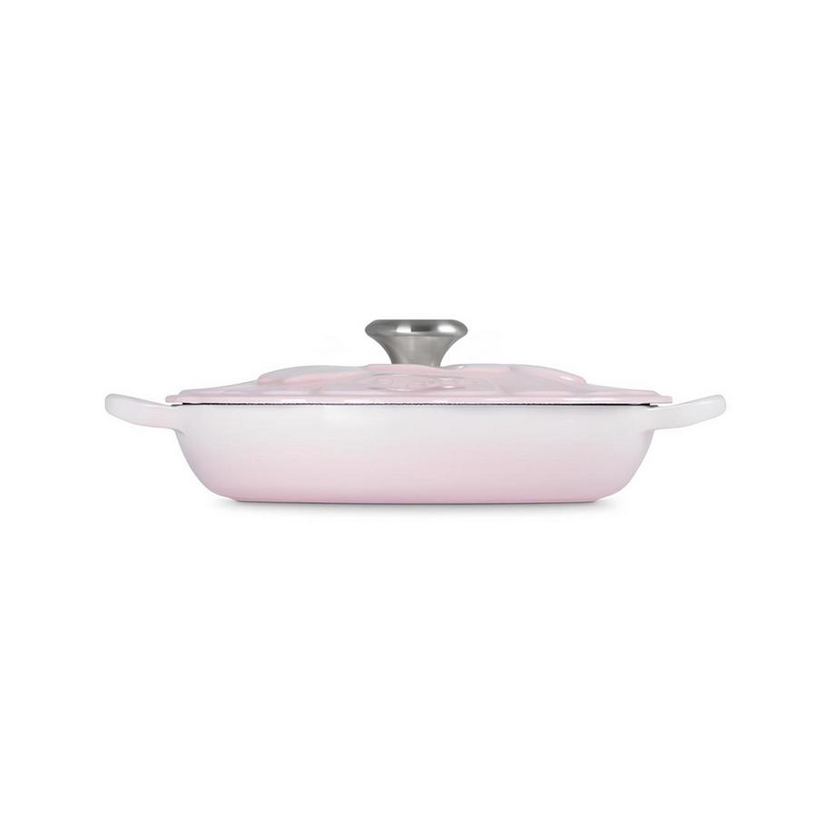 LE CREUSET Cocotte basse Fleur, Shell Pink 
