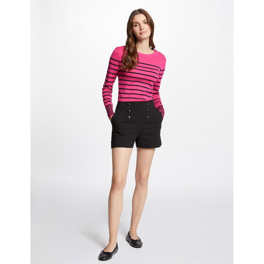 MORGAN Pull rayé avec boutons décoratifs  