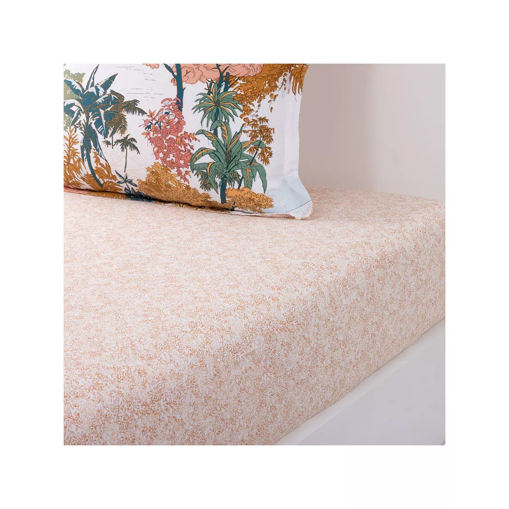 Olivier Desforges - Fixleintuch, Linconnu Fixleintuch Blumenmuster, 90 x 200 cm, Multicolor