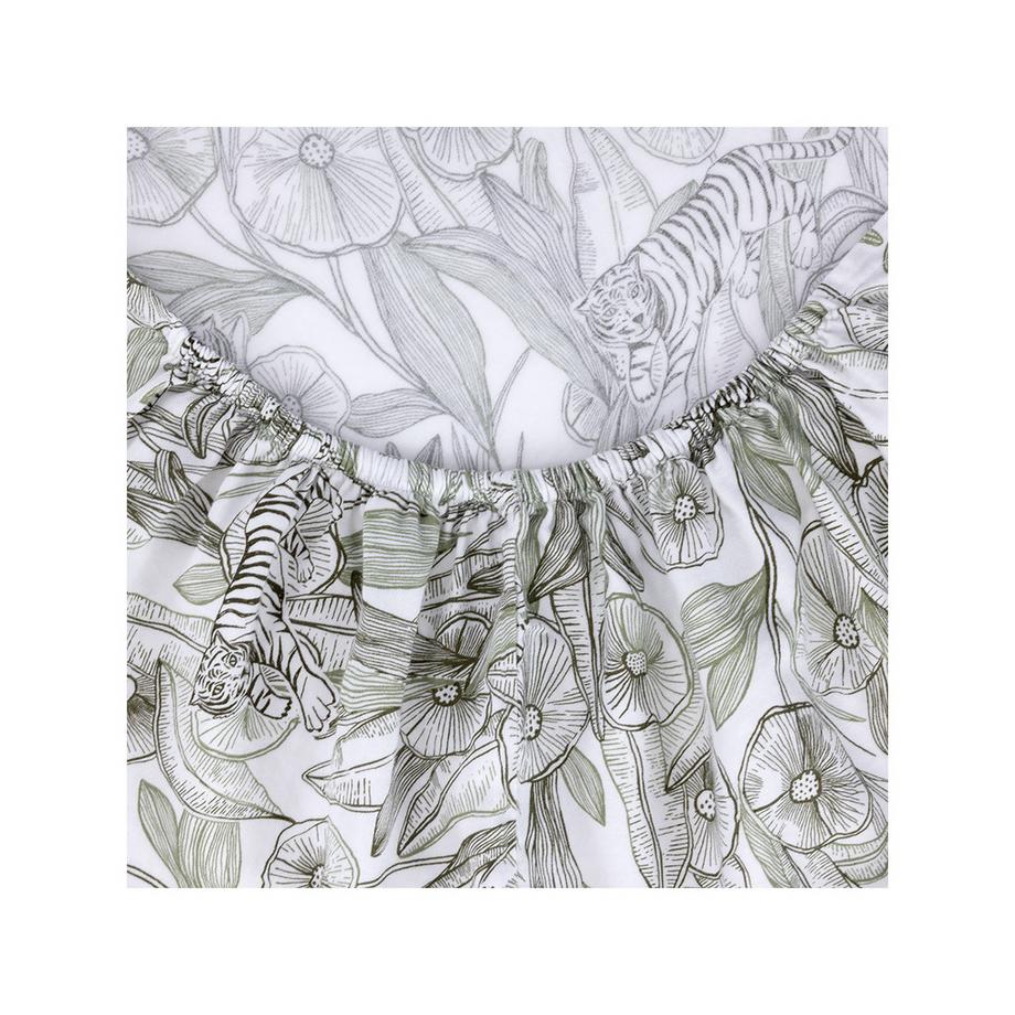Olivier Desforges Mirkhan Tiger und Blumenmuster Fixleintuch  