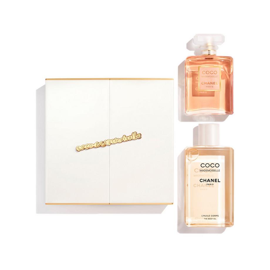 CHANEL COCO MADEMOISELLE GESCHENKSET  SET LES ESSENTIELS MIT EAU DE PARFUM UND KÖRPERÖL  