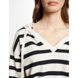 MORGAN Gestreifter Kapuzen V-Ausschnitt Pullover  