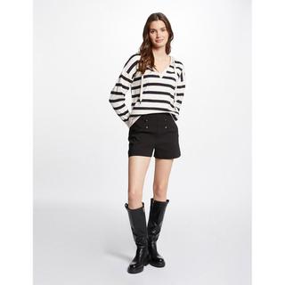 MORGAN Gestreifter Kapuzen V-Ausschnitt Pullover  