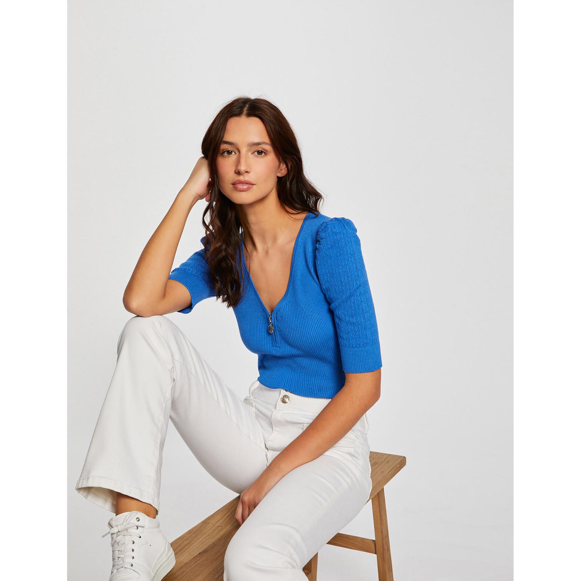 Image of Pullover, Classic Fit, 3/4-arm Damen Blau XS