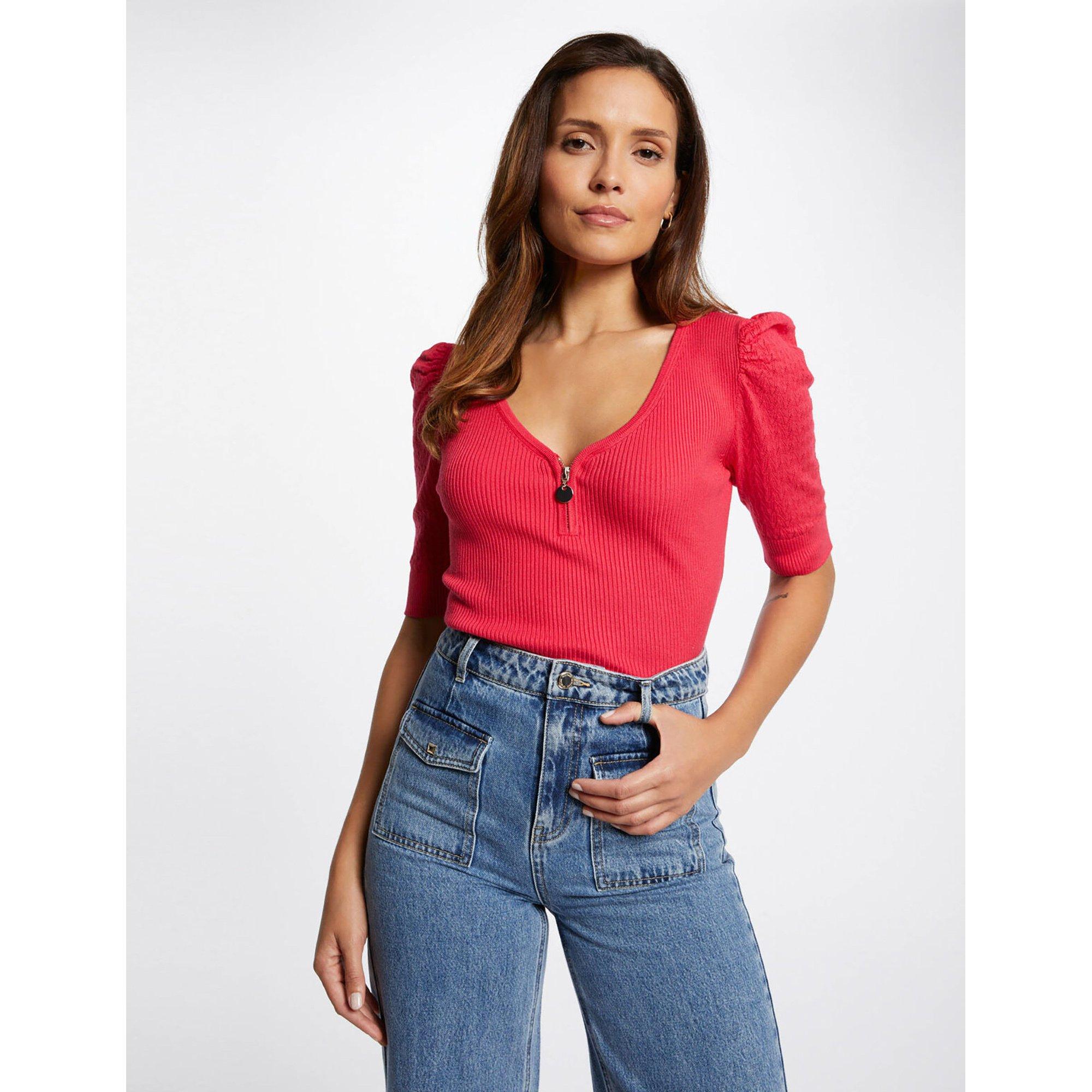 Image of Pullover, Classic Fit, 3/4-arm Damen Rot S