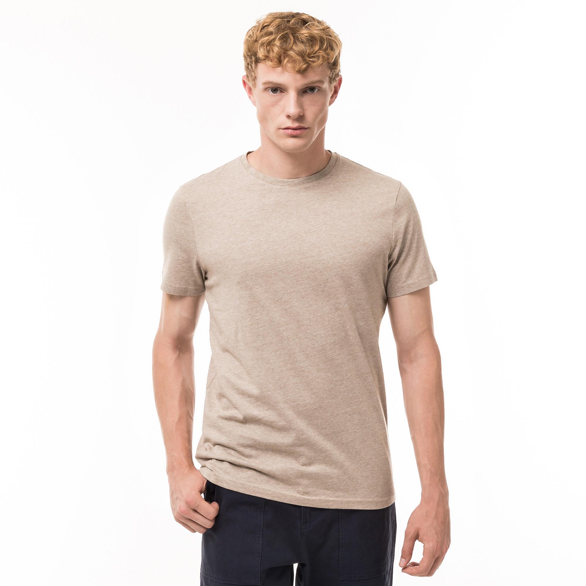 Image of T-shirt, Kurzarm Herren Elfenbein L