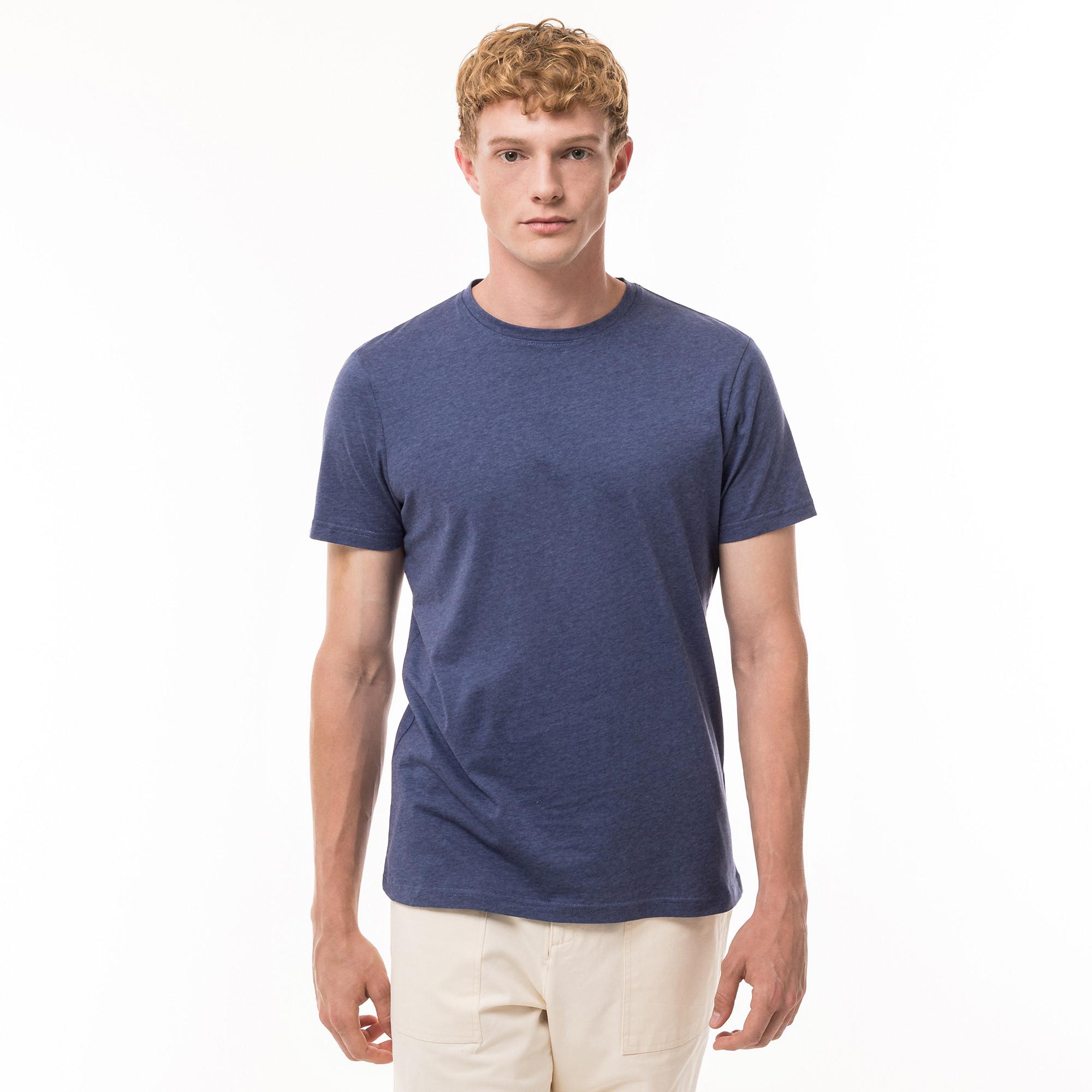 Image of T-shirt, Kurzarm Herren Blau L