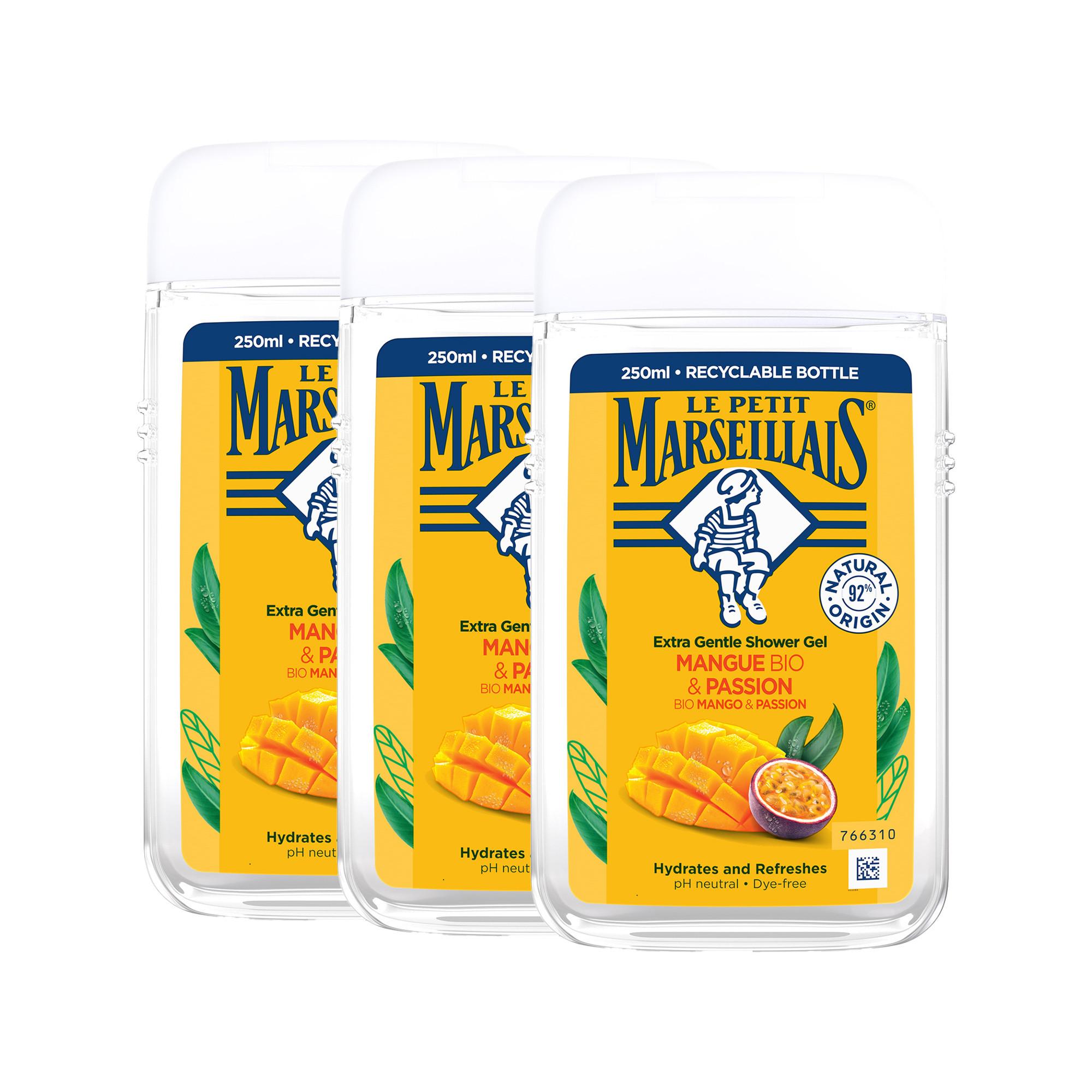 LE PETIT MARSEILLAIS  Gel doccia mango e frutto della passione TRIO 