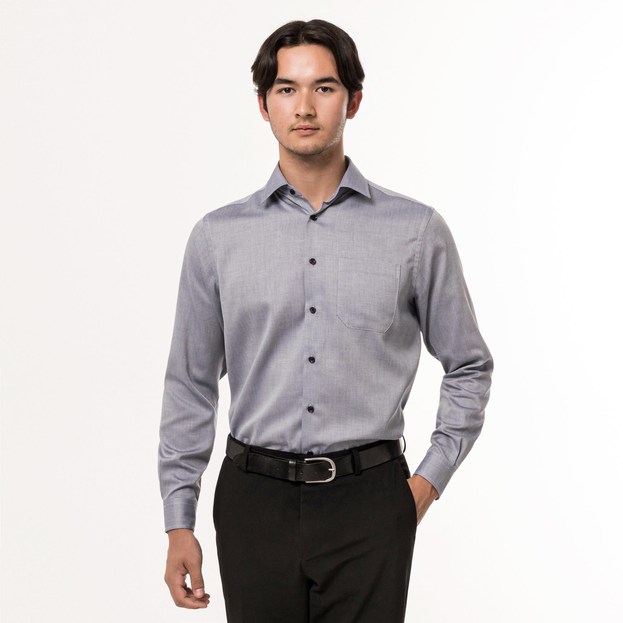 Image of Hemd, Classic Fit, Langarm Herren Marine XXL