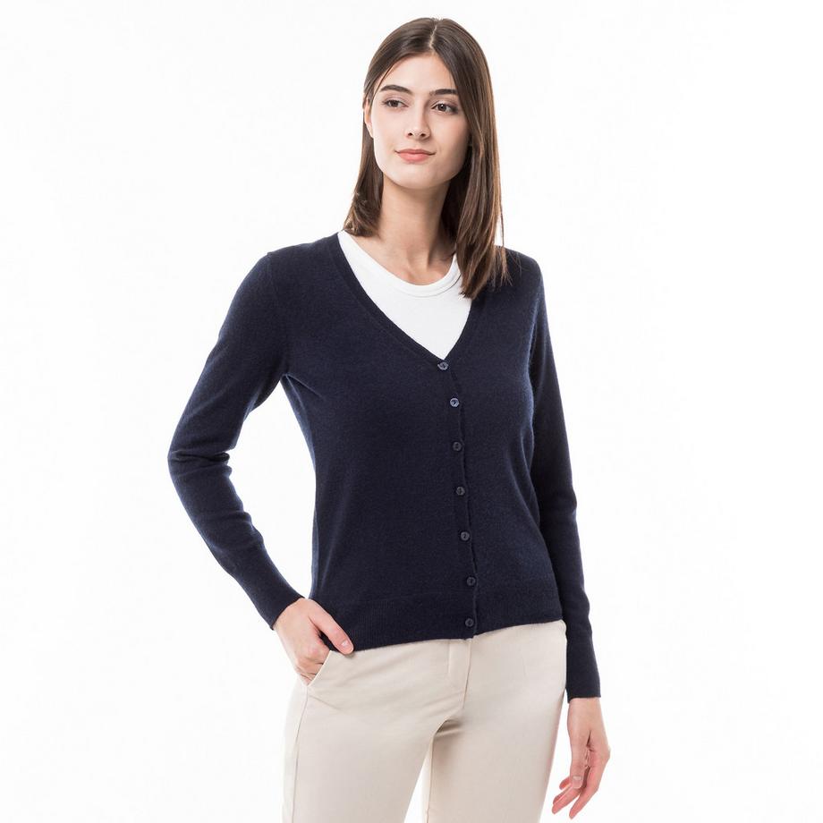 Manor Woman Cardigan in cashmere bio scollo a V  