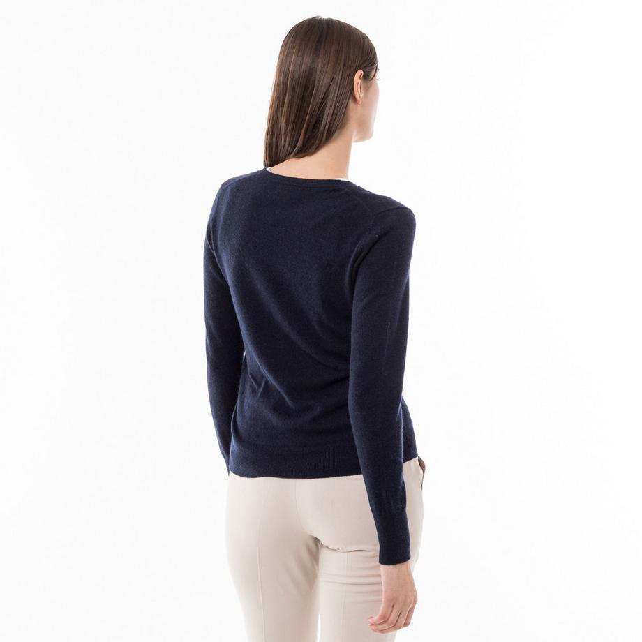 Manor Woman Cardigan in cashmere bio scollo a V  