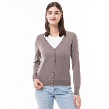 Cardigan, cachemire organico, scollo a V