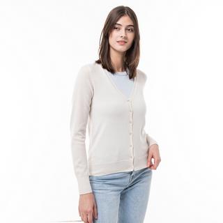 Manor Woman  Cardigan en cachemire bio, col V 