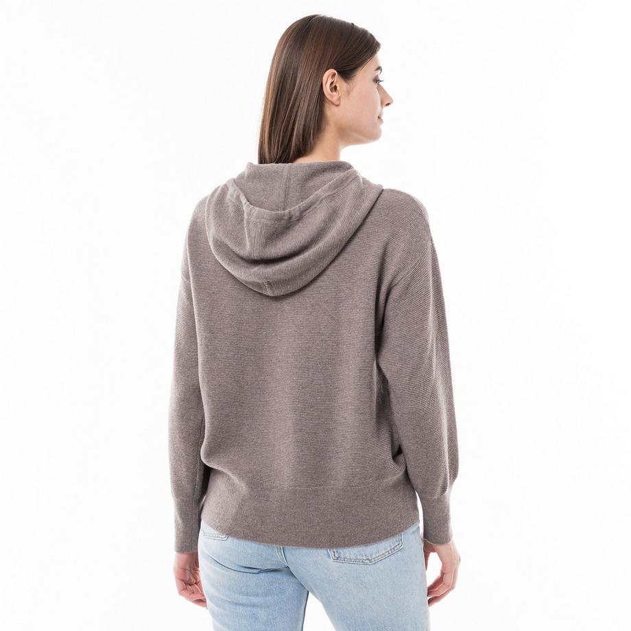 Manor Woman Bio-Cashmere Full Zip Cardigan mit Kapuze  