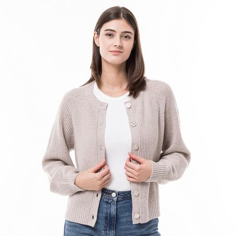 Manor Woman rib Cardigan en cachemire 