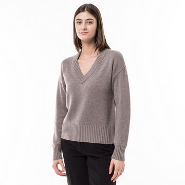 Maglione scollo a V, cachemire