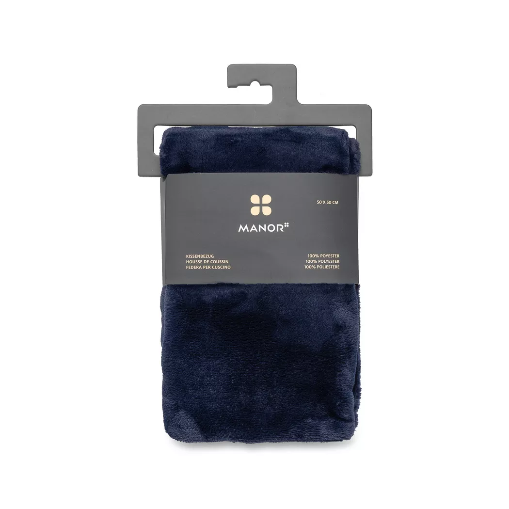 Manor - Fleece Zierkissenbezug, 40 x 40 cm, Dunkelblau