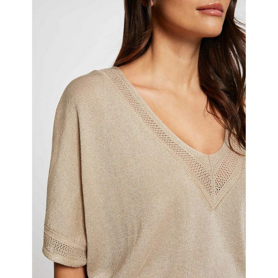 MORGAN Kurzarm V-Ausschnitt Pullover  
