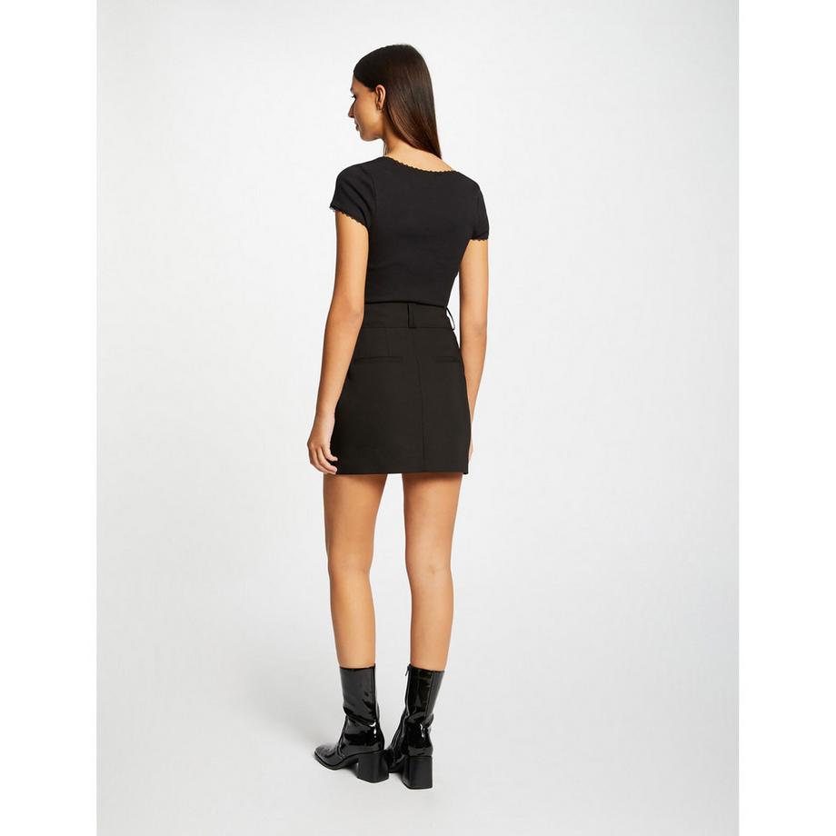 MORGAN T-shirt a costine con scollo quadrato  