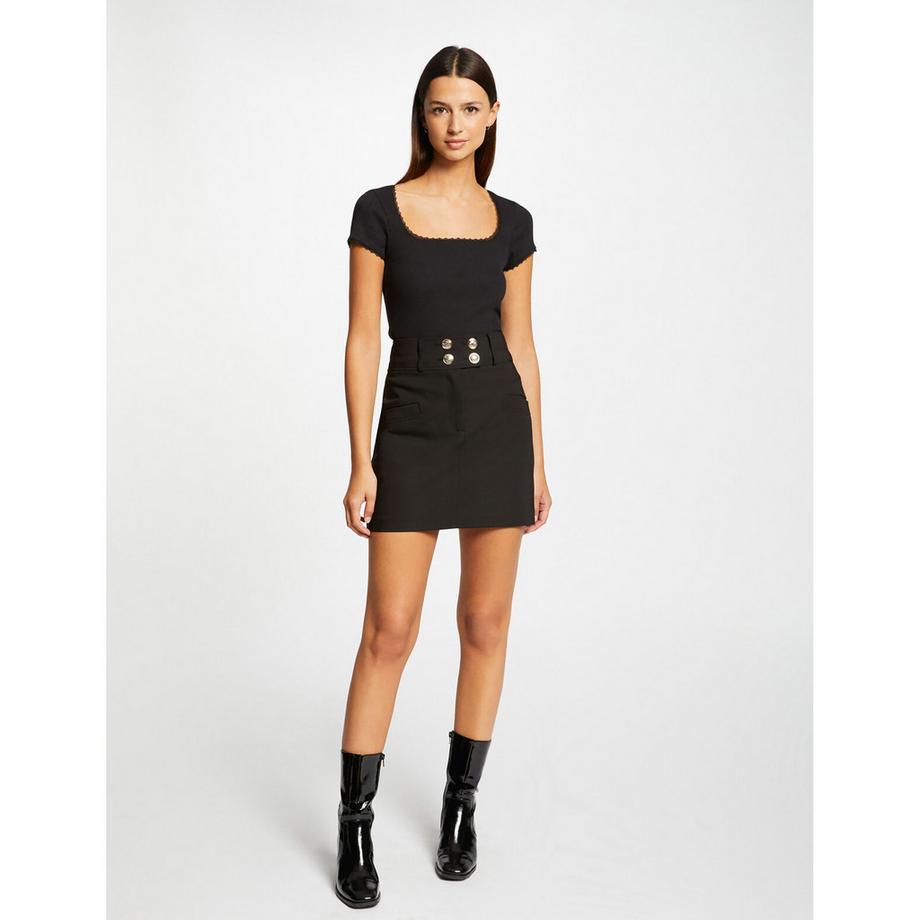 MORGAN T-shirt a costine con scollo quadrato  