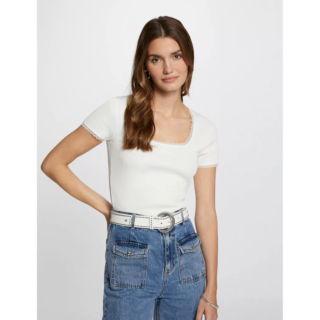 Morgan - T-Shirt, für Damen, Ecru, Größe XL