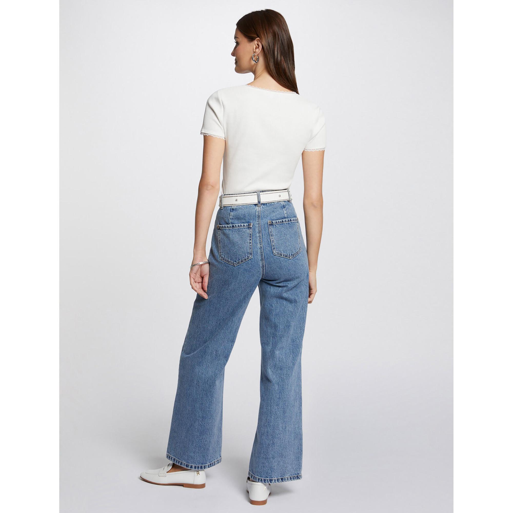 MORGAN T-shirt côtelé à encolure carrée  