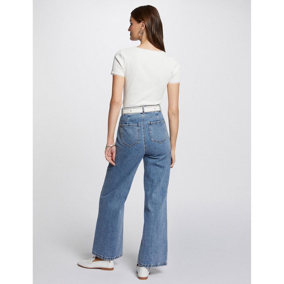 MORGAN Geripptes T-Shirt mit Carré-Ausschnitt  