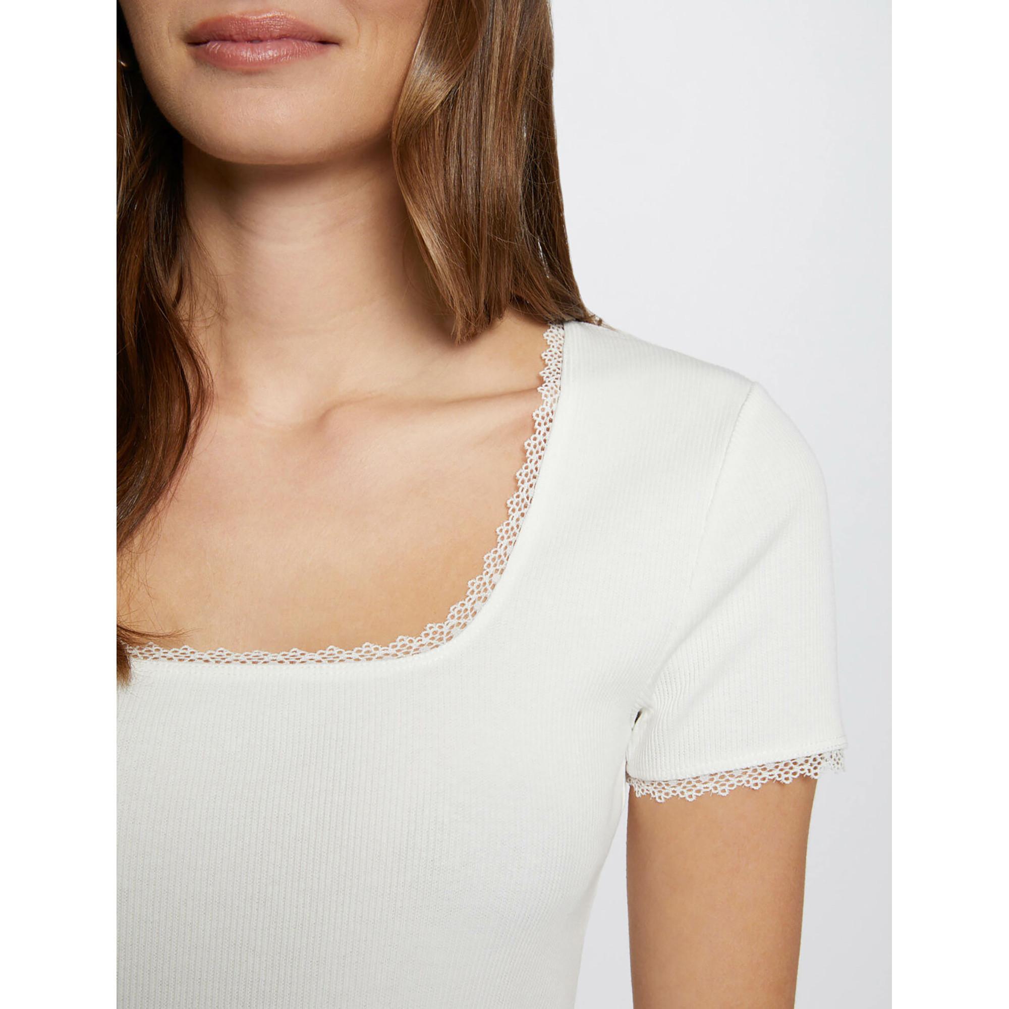 MORGAN T-shirt a costine con scollo quadrato  