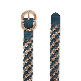 MORGAN Cintura in denim intrecciata con strass  