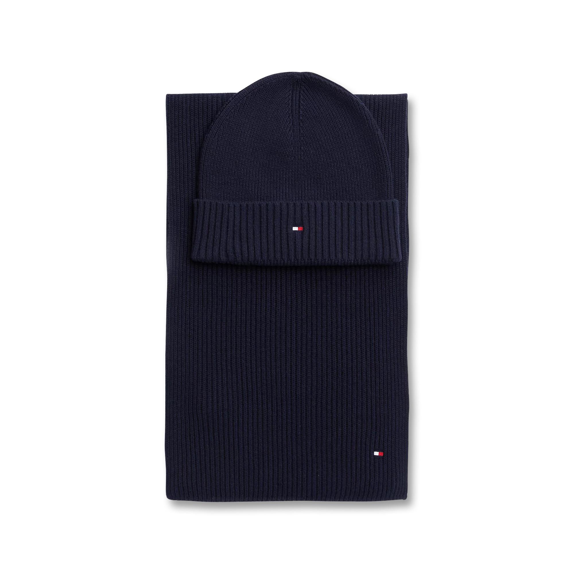 TOMMY HILFIGER FLAG PIMA COTTON BEANIE &SCARF Set: Schal und Mütze 