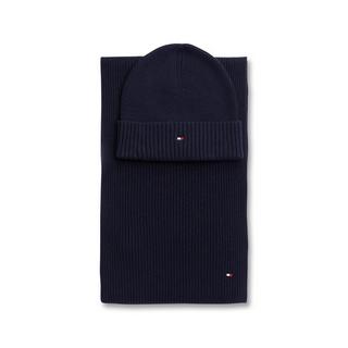 TOMMY HILFIGER FLAG PIMA COTTON BEANIE &SCARF Set, sciarpa e cappellino 