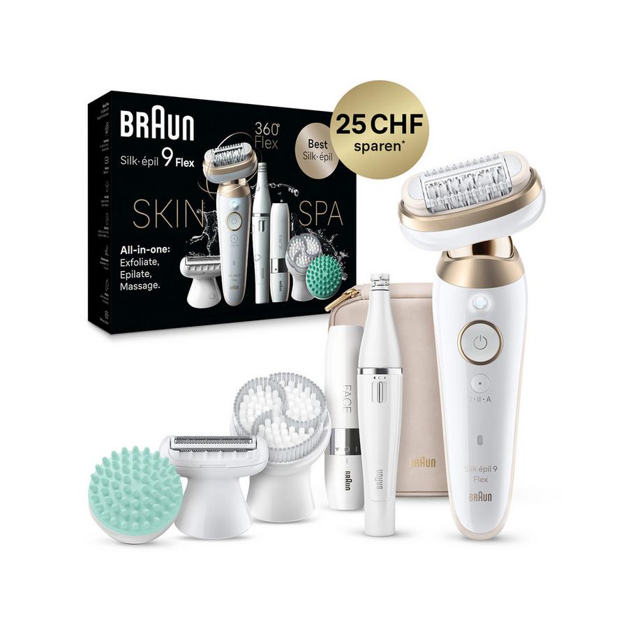 BRAUN Set Epilatore Silk-épil 9-360 3D, 360 Flex 