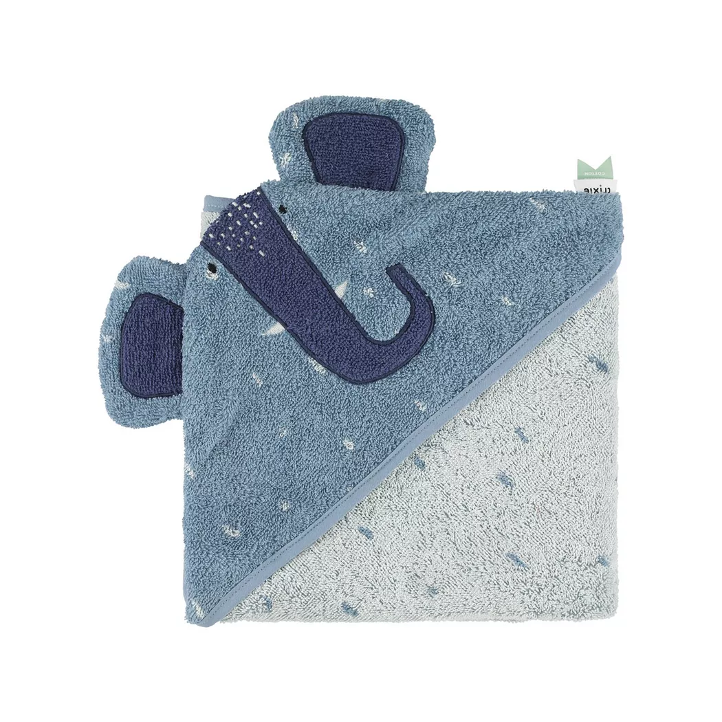 Trixie - Kapuzenbadetuch, One Size, Grau-Blau