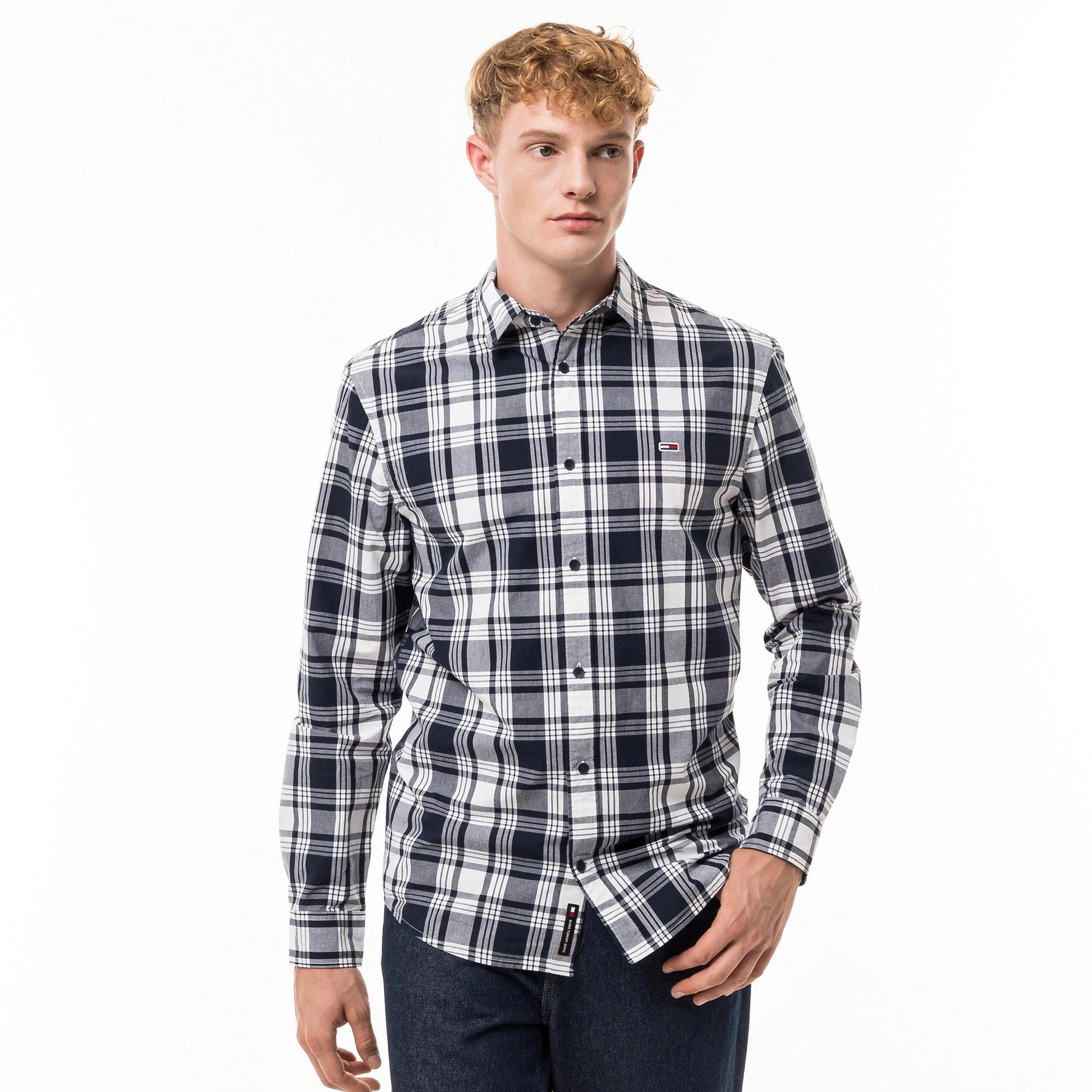 TOMMY JEANS TJM REG POPLIN CHECK SHIRT Chemise, manches longues 