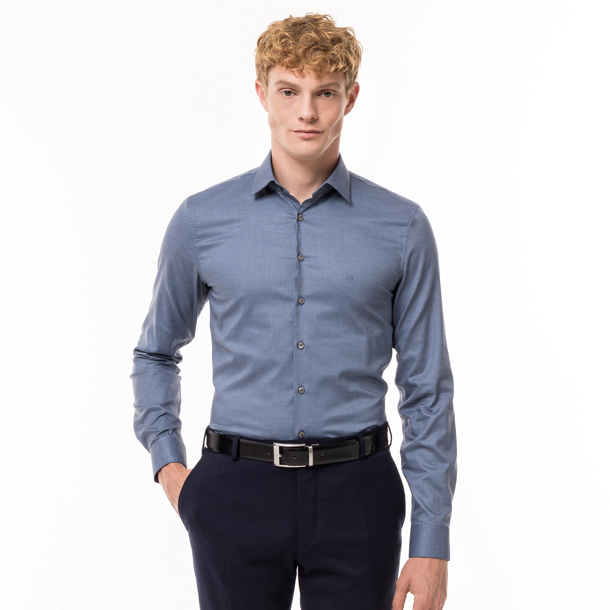 Image of Hemd, Slim Fit, Langarm Herren Marine 40