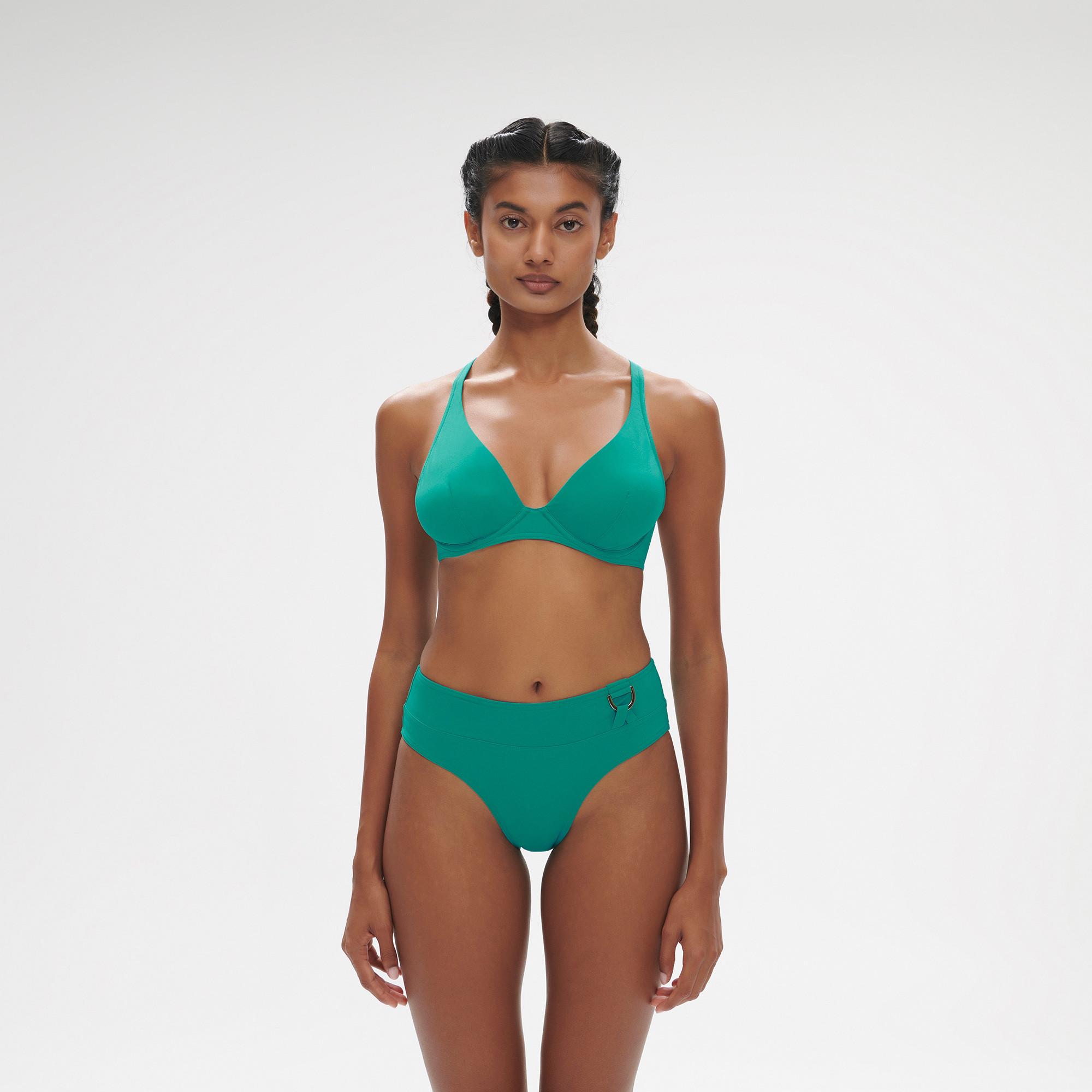 Image of Bikini Unterteil, Slip Damen Grün Transparent 42