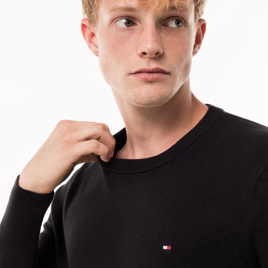 TOMMY HILFIGER Pima Coton Bio Cachemire Col Rond Pull  
