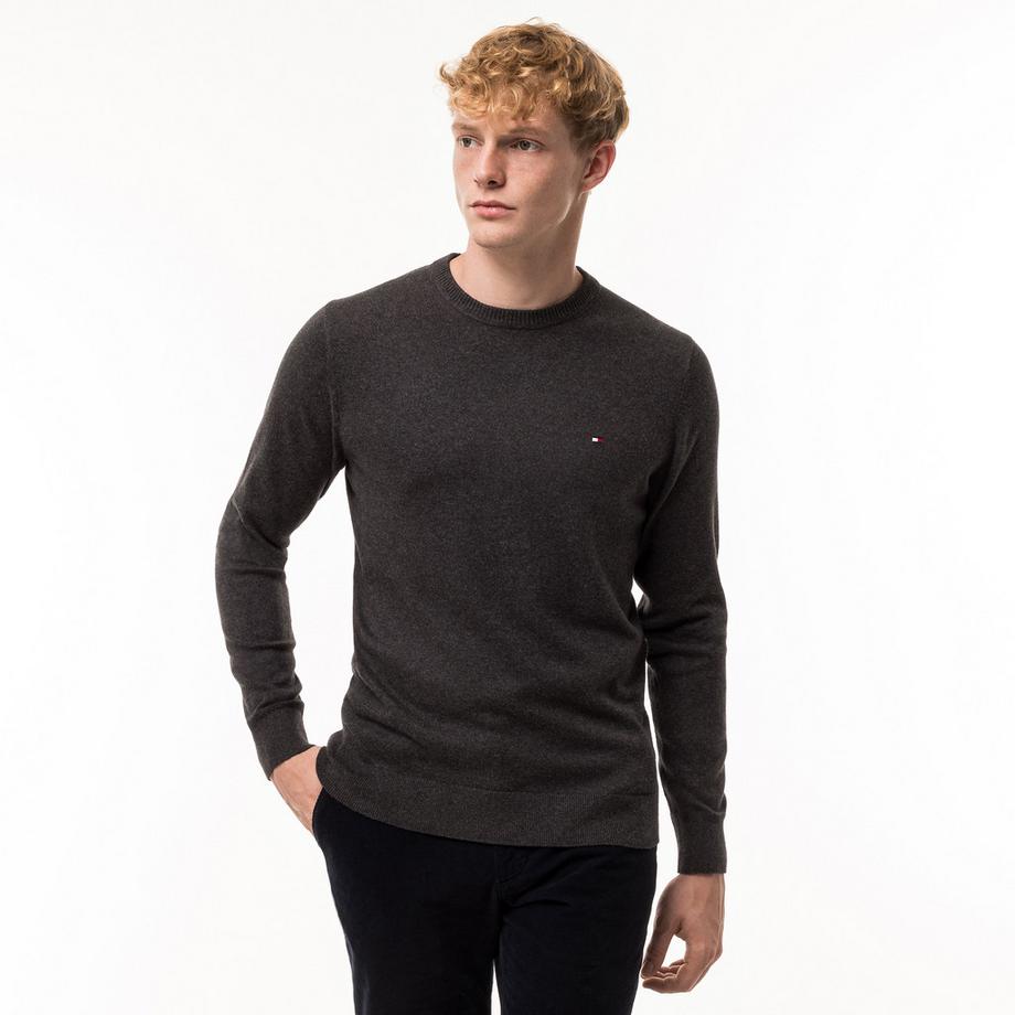 TOMMY HILFIGER Pima Bio Baumwolle Kaschmir Rundhals Pullover  